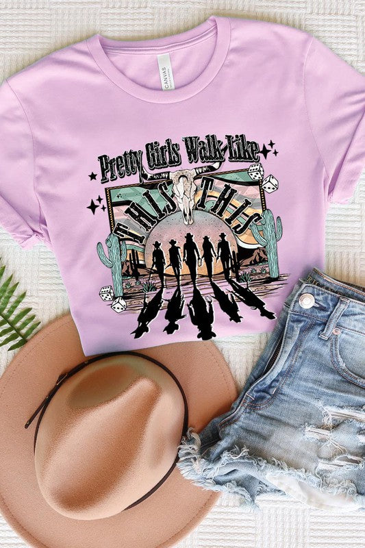 Pretty girls walk like this graphic tee