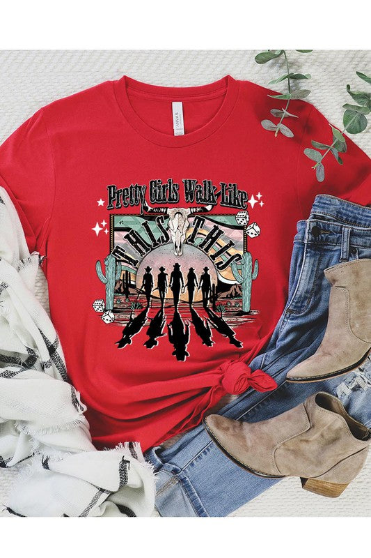 Pretty girls walk like this graphic tee