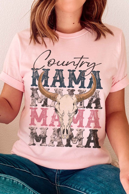 COUNTRY MAMA LONGHORN GRAPHIC TEE