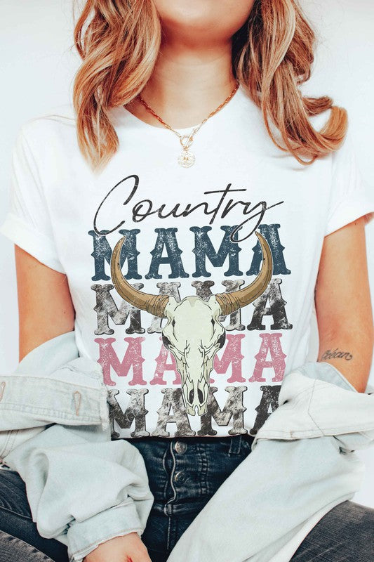 COUNTRY MAMA LONGHORN GRAPHIC TEE