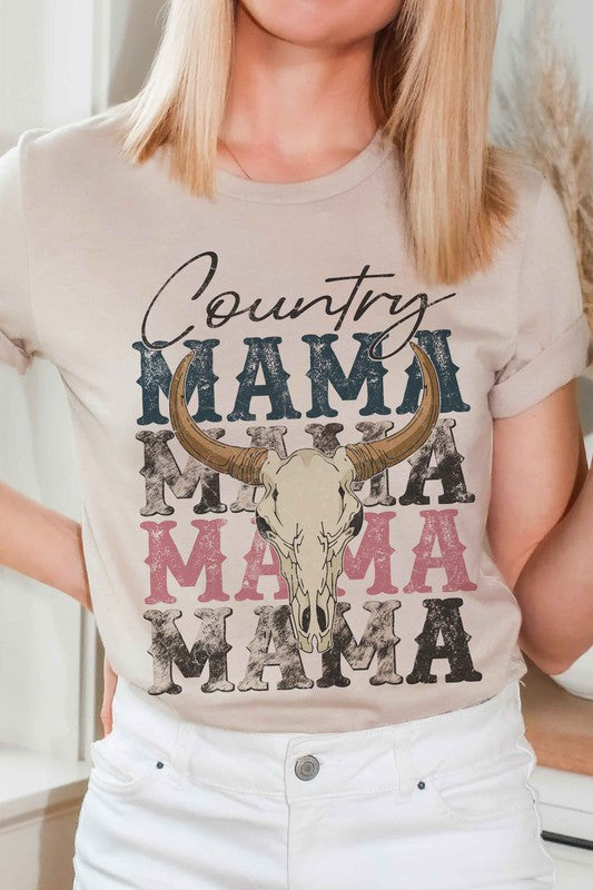 COUNTRY MAMA LONGHORN GRAPHIC TEE