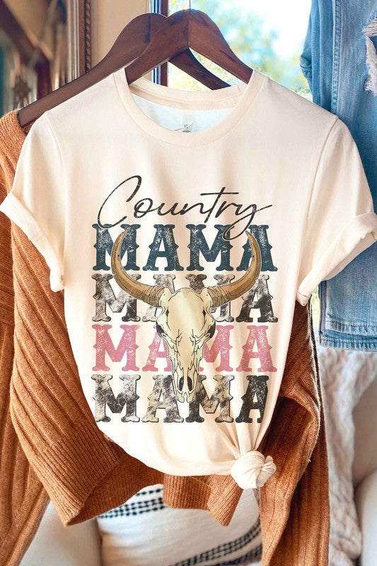 COUNTRY MAMA LONGHORN GRAPHIC TEE