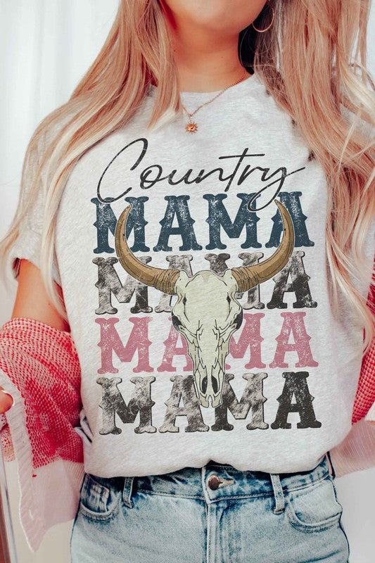 COUNTRY MAMA LONGHORN GRAPHIC TEE