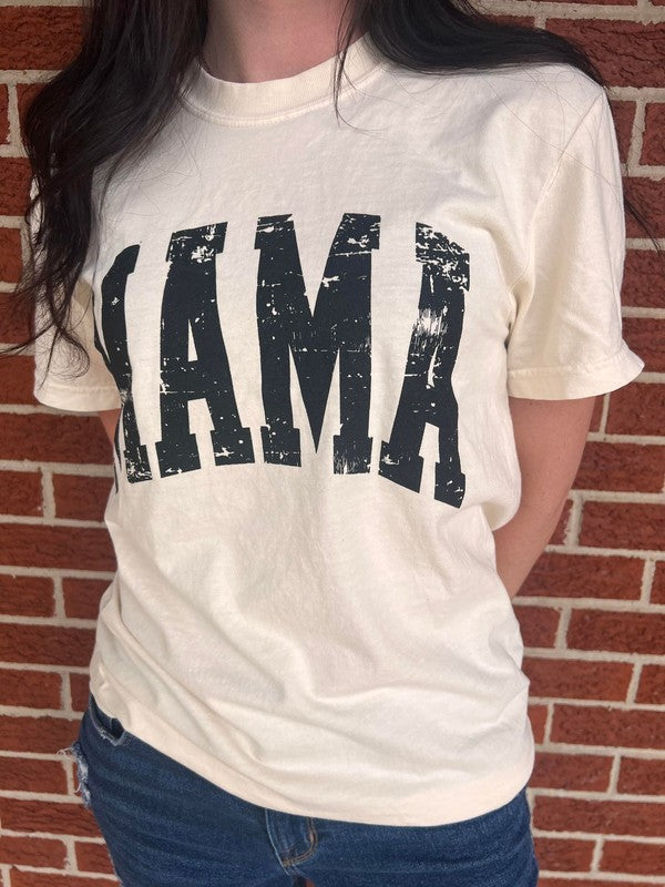 Distressed Mama Arched Tee