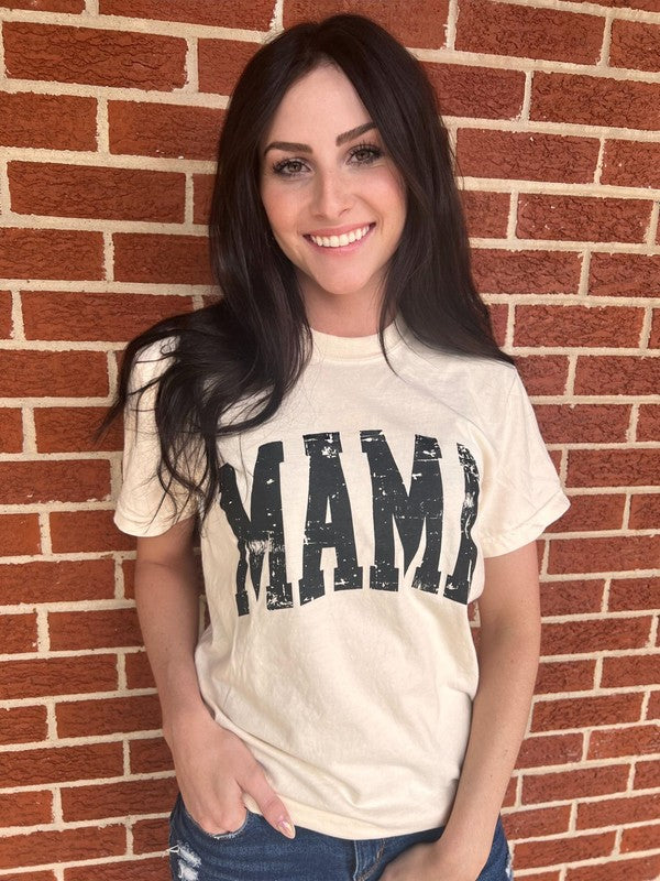 Distressed Mama Arched Tee