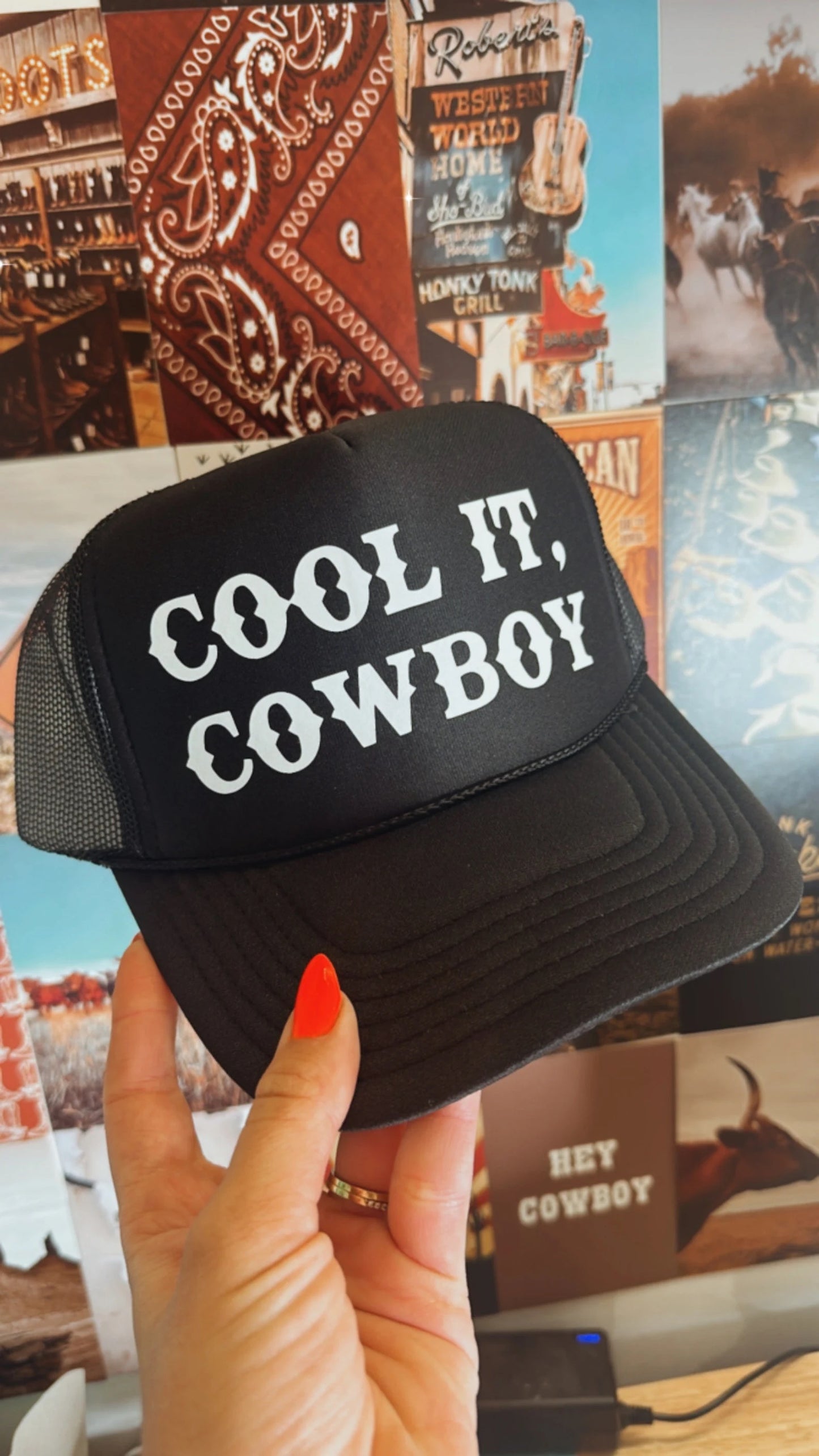 Cool it cowboy Trucker hat